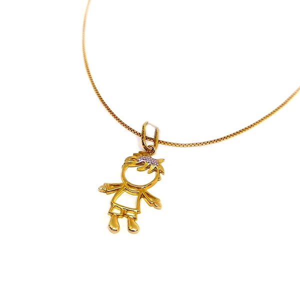 Pingente em Ouro 18k Amarelo e Branco Vazado