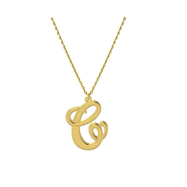 Gargantilha Pingente Letra com Corrente Elo Português - Ouro 18k 750