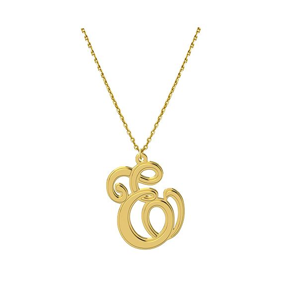 Gargantilha Pingente Letra com Corrente Elo Português - Ouro 18k 750