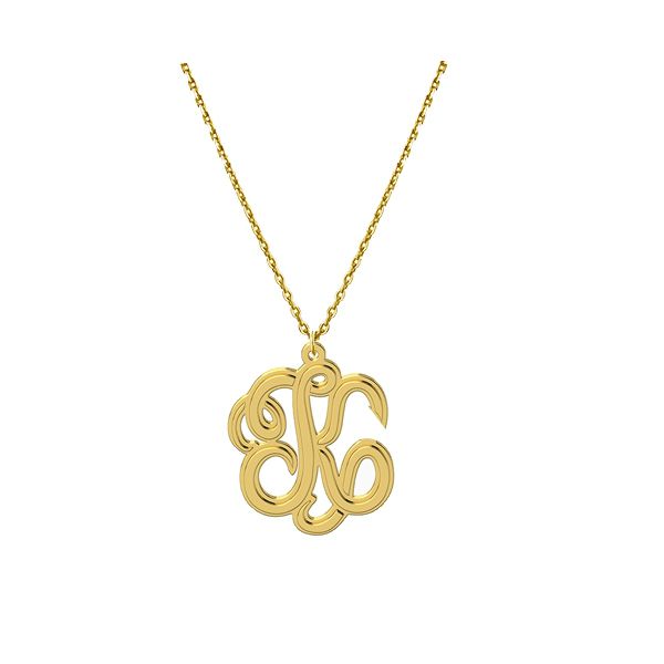 Gargantilha Pingente Letra com Corrente Elo Português - Ouro 18k 750