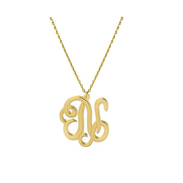 Gargantilha Pingente Letra com Corrente Elo Português - Ouro 18k 750