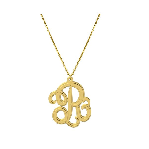 Gargantilha Pingente Letra com Corrente Elo Português - Ouro 18k 750