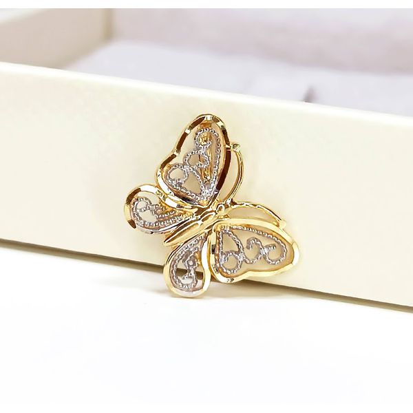 Pingente Borboleta Renda em Ouro 18k