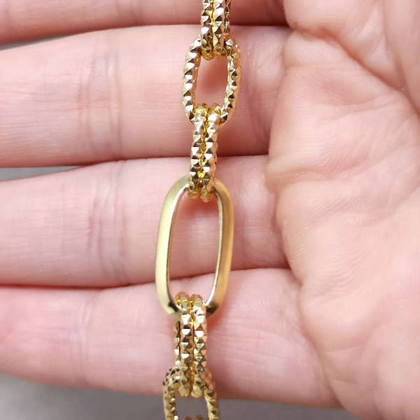 Pulseira com Elos Retângulares e Trabalhados
