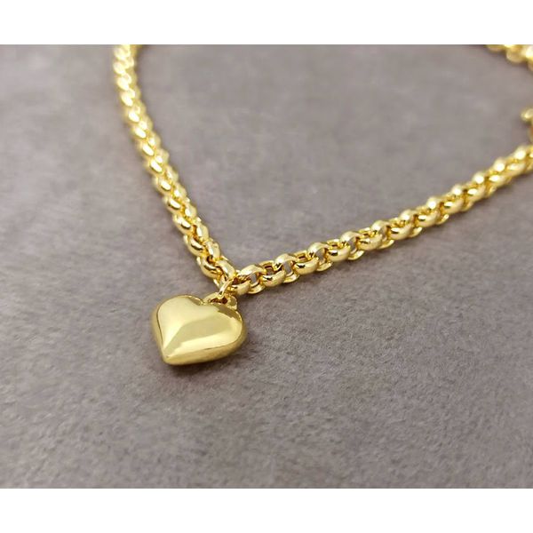 Pulseira em Ouro 18k Elo Português com Fecho Coração