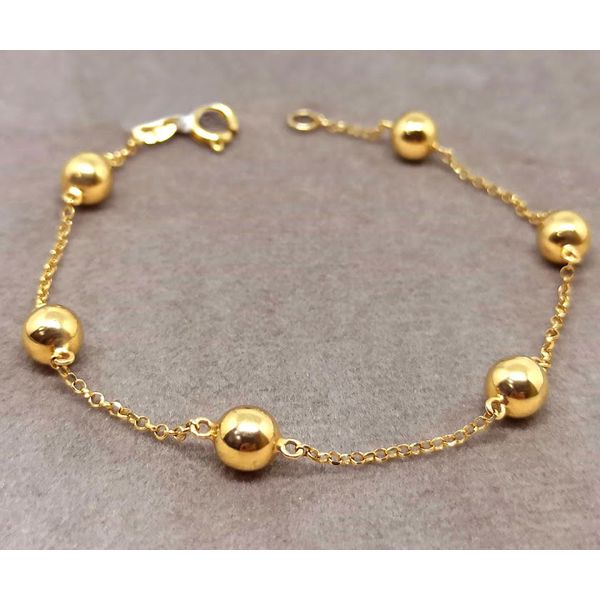 Pulseira em Ouro 18k com Bolas Polidas