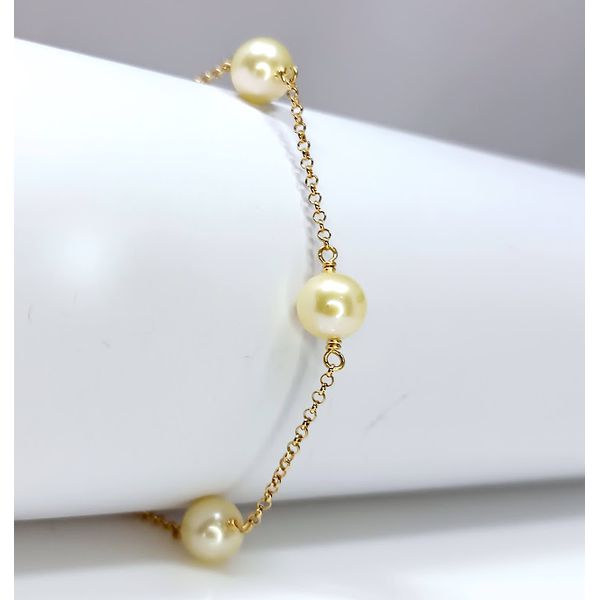 Pulseira Elo Português com Pérolas