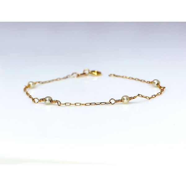 Pulseira Infantil de Pérola - Ouro 18k 750