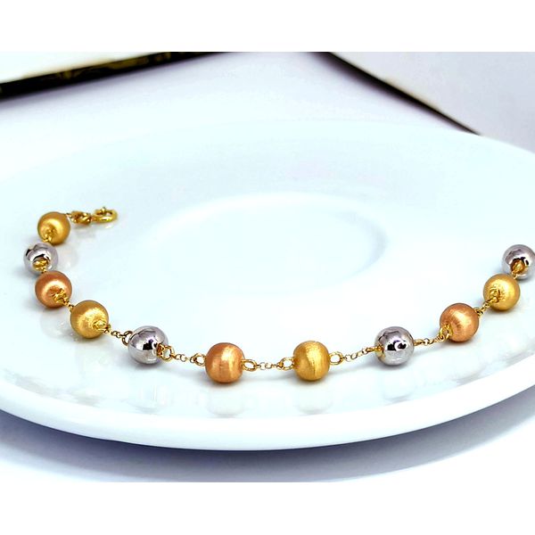 Pulseira Tricolor Bolas Foscas 