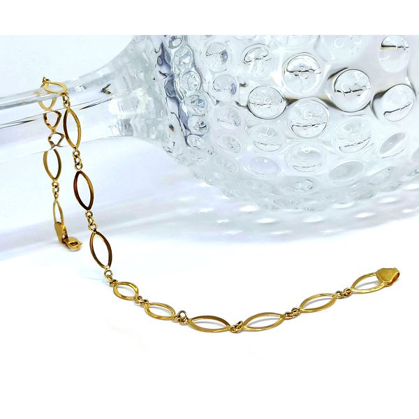 Pulseira em Ouro 18k Chapas Navete