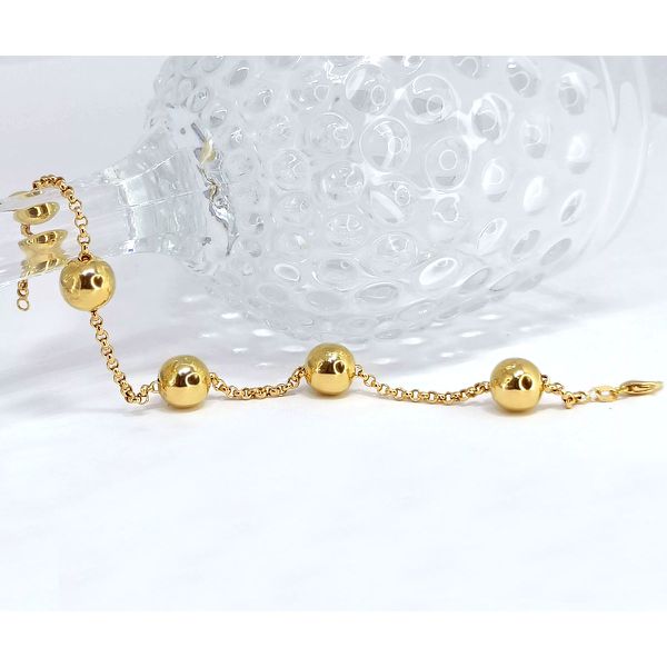 Pulseira em Ouro 18k com Bolas Polidas