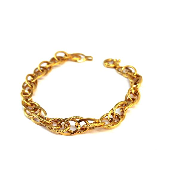 Pulseira em Ouro 18k Trabalhada Entrelaçada
