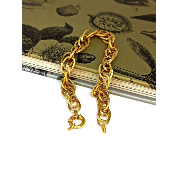 Pulseira em Ouro 18k Trabalhada Entrelaçada