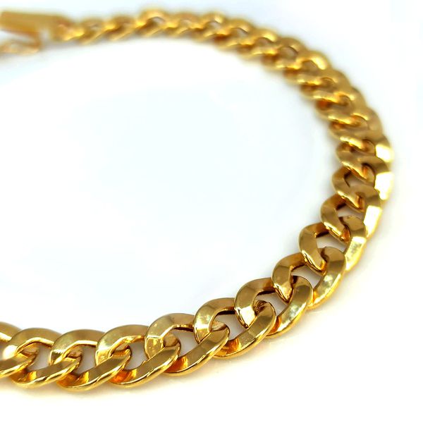 Pulseira em Ouro 18k Groumet Achatada