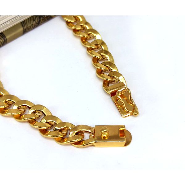 Pulseira em Ouro 18k Groumet Achatada