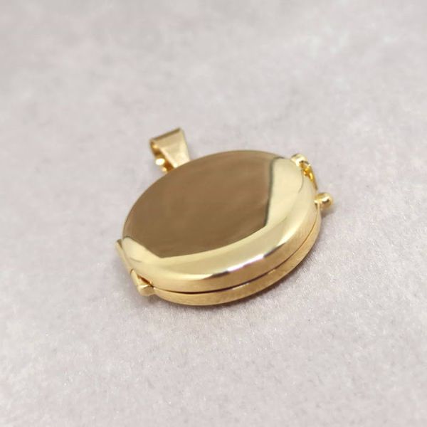 Relicário Radiante em Ouro 18K - Formato Redondo Liso Polido
