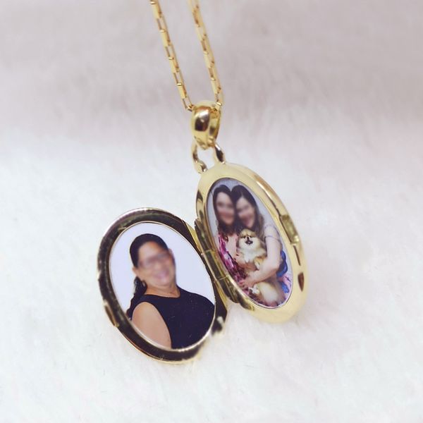  O Deslumbrante Relicário Oval em Ouro 18k 750 com Madrepérola - Com Diamantes