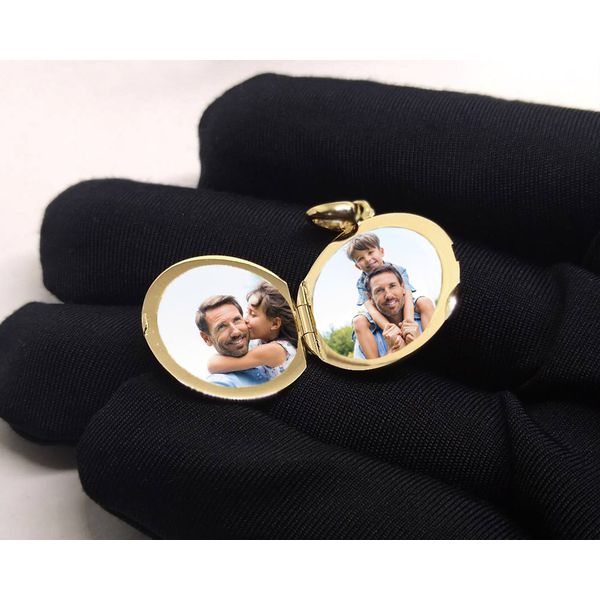 Relicário Encantador Radiante em Ouro 18k Redondo Polido 