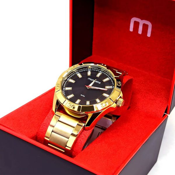 Relógio Masculino Mondaine Dourado de Pulso