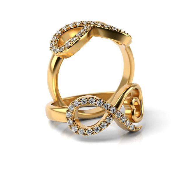 Anel em Ouro 18k Infinito com Diamantes 