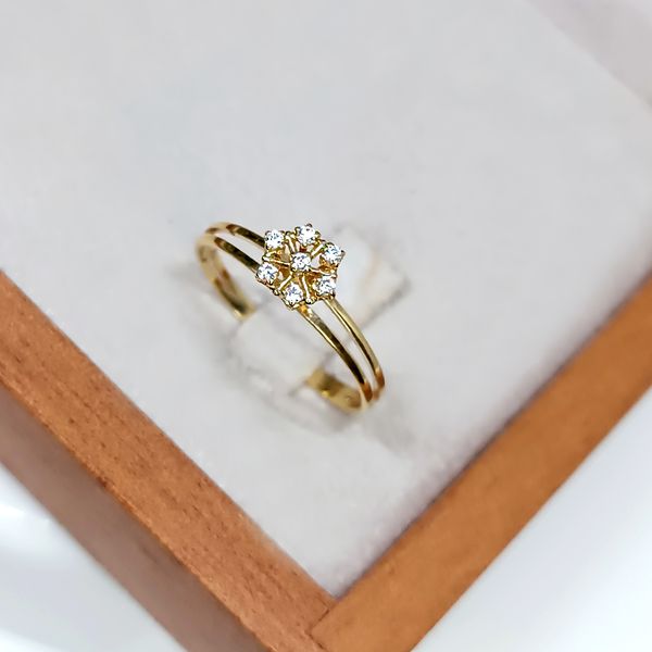 Anel em Ouro 18k Chuveiro Cravejado