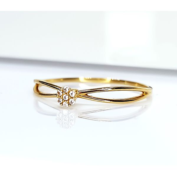 Anel Solitário em Ouro 18k Cravejado Vazado nas laterais