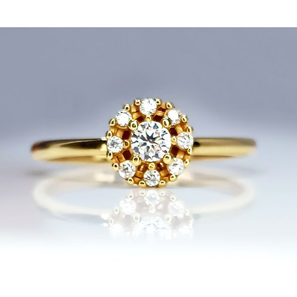 Anel em Ouro 18k Cravejado Chuveiro Florzinha