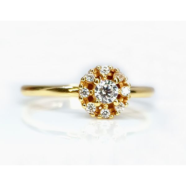 Anel em Ouro 18k Cravejado Chuveiro Florzinha