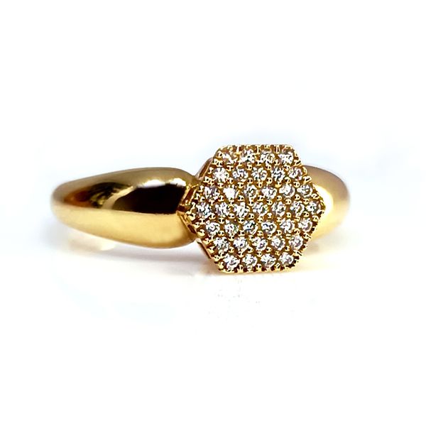 Anel em Ouro 18k Chuveiro Losango Cravejado