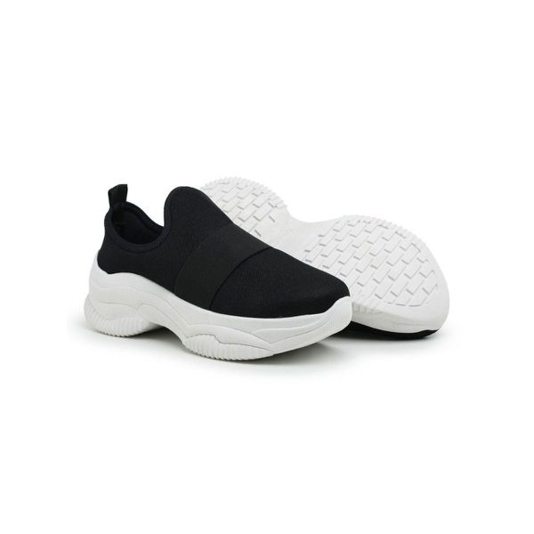 Tênis meia Elástico Feminino Rebecca Preto - Hella Shoes