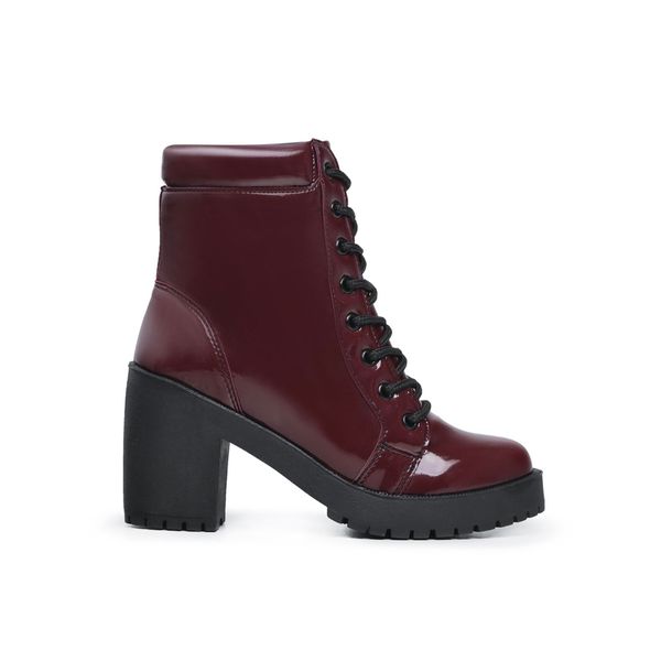 Coturno Ivy Feminino Verniz Marsala - Hella Shoes