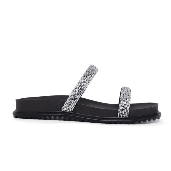 Sandália Feminina Papete Mist Preta - Hella Shoes