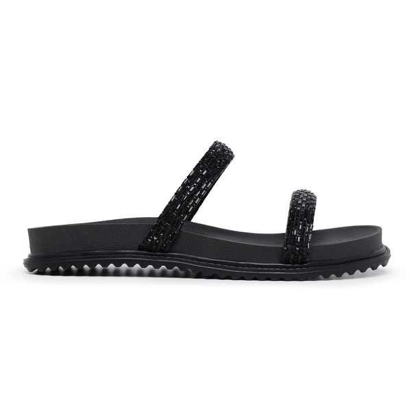 Sandália Feminina Papete Mist Black - Hella Shoes
