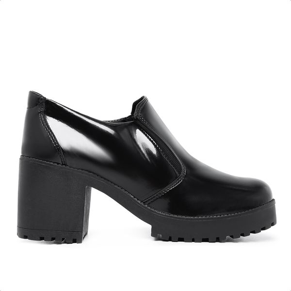 Sapato Feminino Vintage Salto Alto Grosso Verniz P... - Hella Shoes