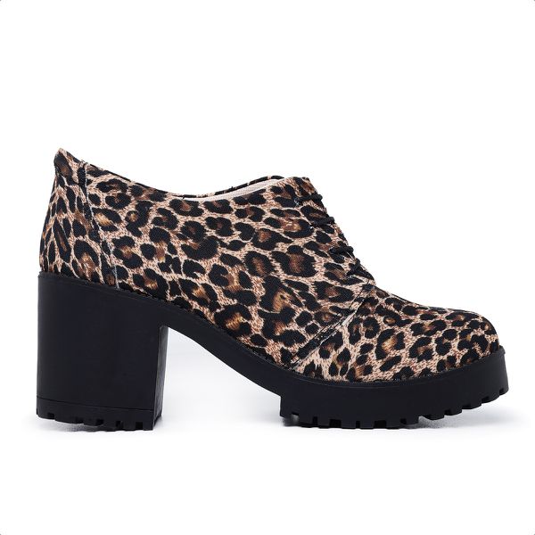 Sapato Feminino Gisele Salto Alto Grosso Onça - Hella Shoes