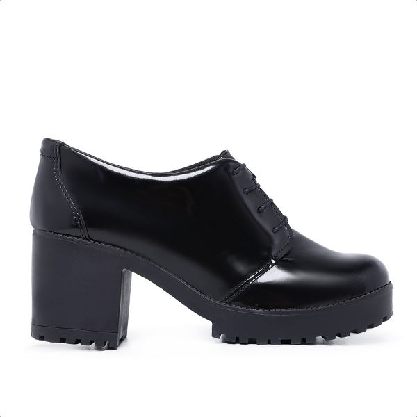 Sapato Feminino Gisele Salto Alto Grosso Verniz Pr... - Hella Shoes
