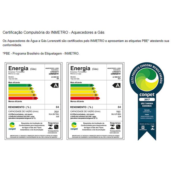 Aquecedor De Água a Gás Natural GN LZ 2000 Lorenzetti | Hidralmarchi