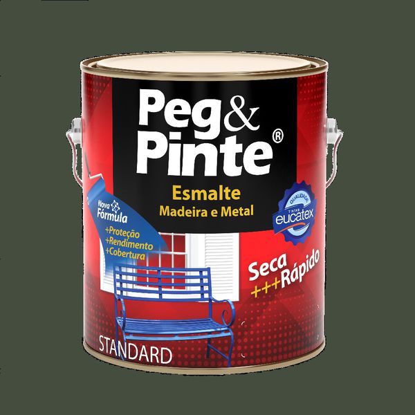 Peg e Pinte Esmalte Brilho Cinza Escuro 3,6L Eucatex 