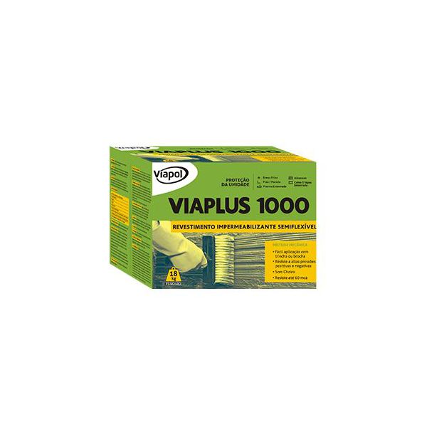 ARGAMASSA VIAPLUS IMPERMEABILIZANTE SEMIFLEXÍVEL 1000 CAIXA 18KG