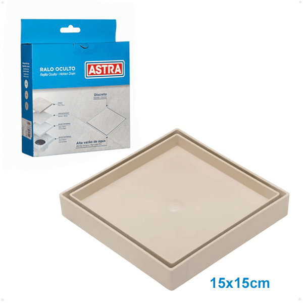 Ralo Oculto Quadrado 15x15 Bege - Astra