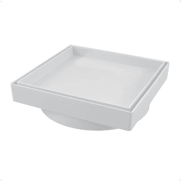 Ralo Oculto Invisível 10x10cm Piso/Porcelanato Branco