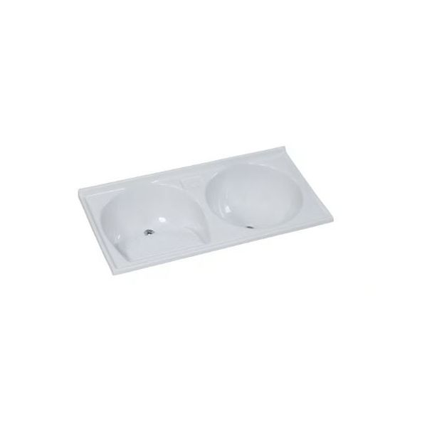 TANQUE DUPLO MÁRMORE SINTÉTICO - 110X55CM - GELO | RORATO