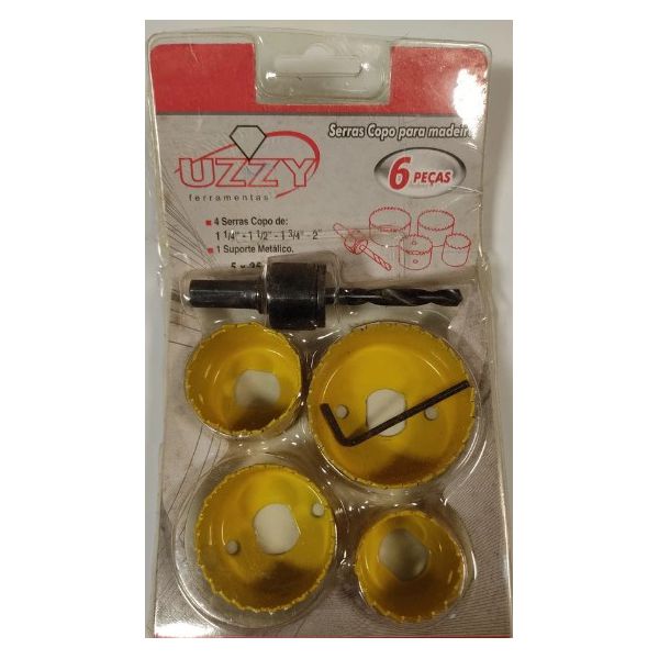 Kit Serra Copo 6 peças p/ Madeira 1.1/4
