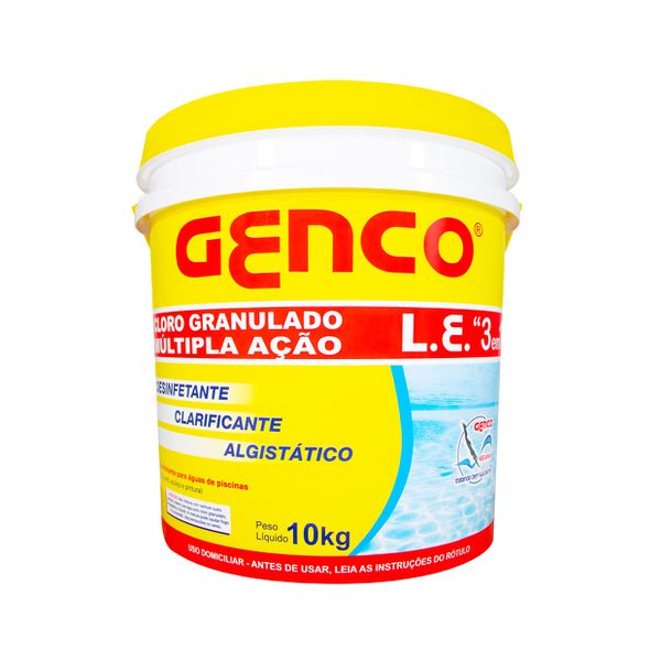 Balde Genco 3x1 Múltipla Ação - Cloro Granulado Clarificante 10kg
