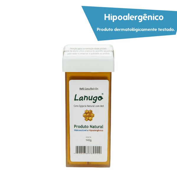 Cera depilatória Egípcia Lanugo Rollon 140g natural com mel Hidrossolúvel e Hipoalergênica