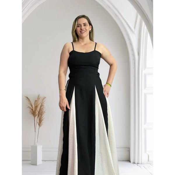 VESTIDO BICOLOR TAILA LONGO LANÇAMENTO
