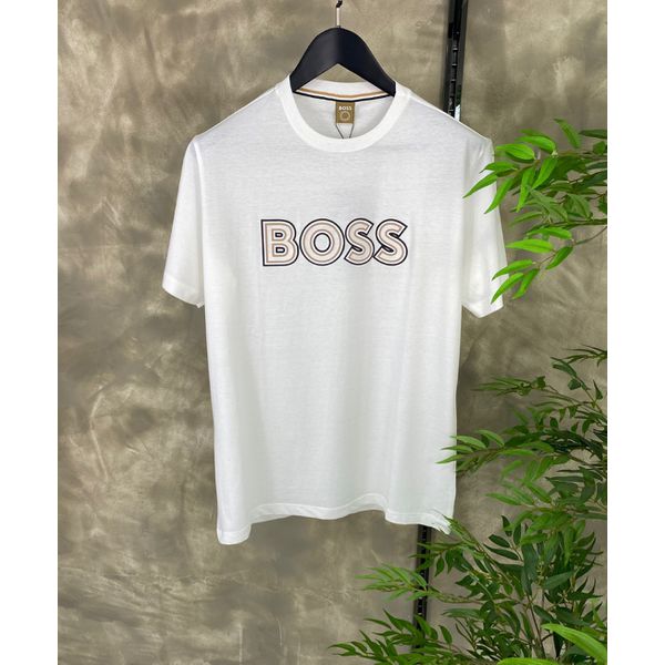 CAMISETA MC HUGO BOSS ESTAMPA 3D CONTORNO CORES BOSS