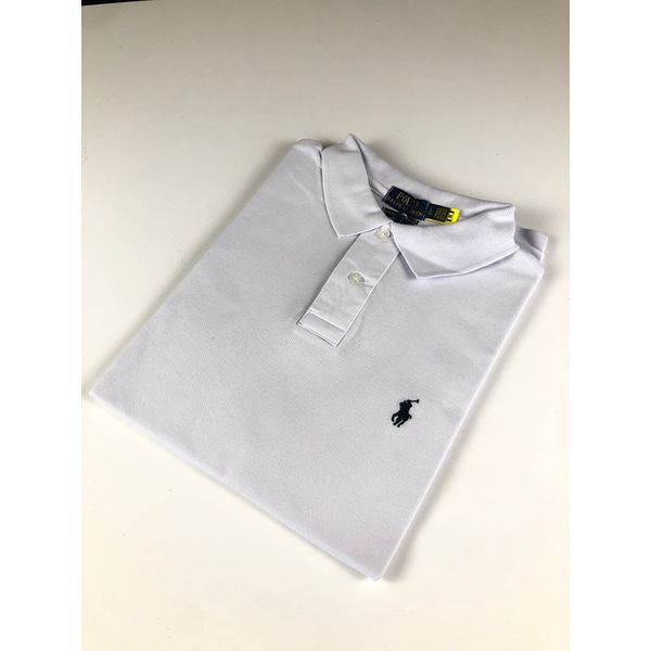 POLO MC RALPH LAUREN BRANCA LOGO LARANJA