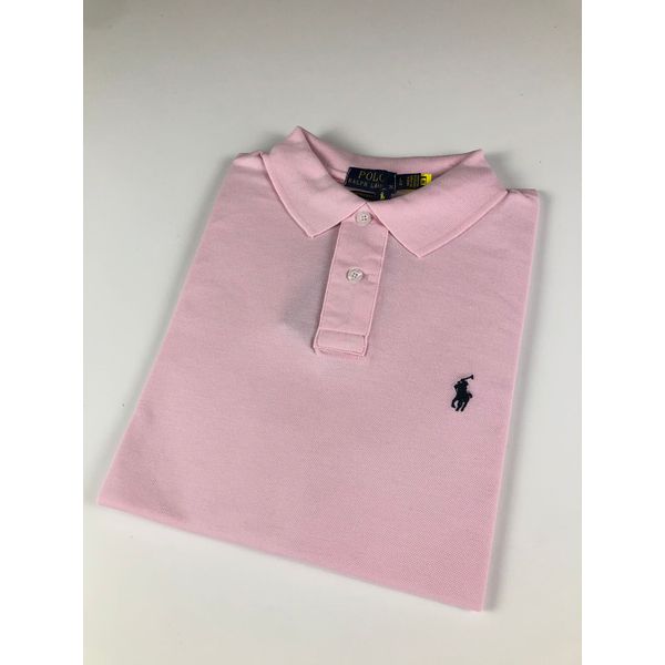 POLO MC RALPH LAUREN ROSA LOGO PRETO