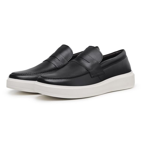 Loafer Masculino Slip-On com Sola Caixa Alta REF.: 9400 Milano - Preto